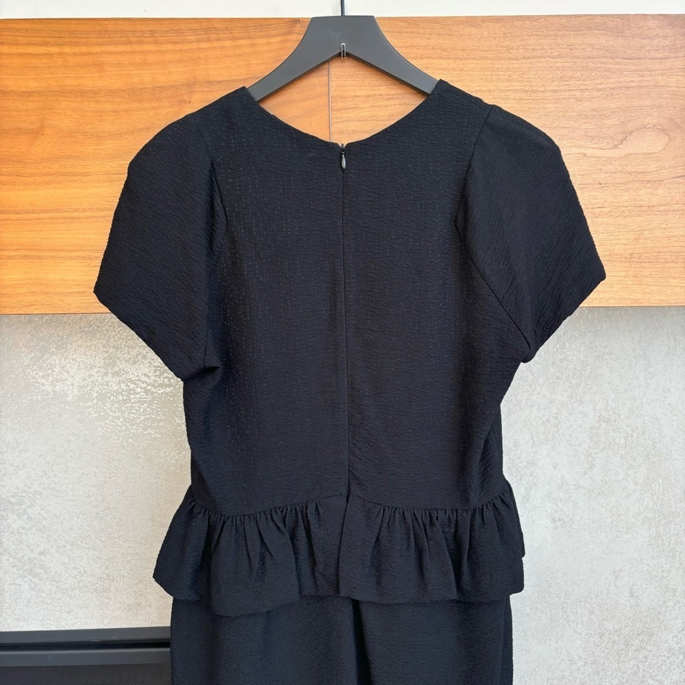 NWT Sandro Sheath Dress Black Peplum, Size 3/ US L-8 - Picture 8 of 13
